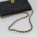 CHANEL Matelasse Chain Shoulder Bag Lamb Skin Black Gold CC Auth bs27414-7