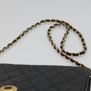 CHANEL Matelasse Chain Shoulder Bag Lamb Skin Black Gold CC Auth bs27414-8