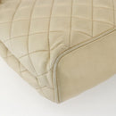 CHANEL Matelasse Chain Shoulder Bag Lamb Skin Beige Gold CC Auth bs27415-14
