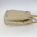 CHANEL Matelasse Chain Shoulder Bag Lamb Skin Beige Gold CC Auth bs27415-5