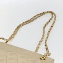 CHANEL Matelasse Chain Shoulder Bag Lamb Skin Beige Gold CC Auth bs27415-9