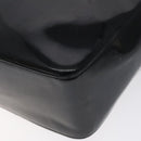 CHANEL Tote Bag Enamel Black Gold CC Auth bs27418-12