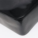 CHANEL Tote Bag Enamel Black Gold CC Auth bs27418-13