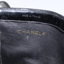 CHANEL Tote Bag Enamel Black Gold CC Auth bs27418-14