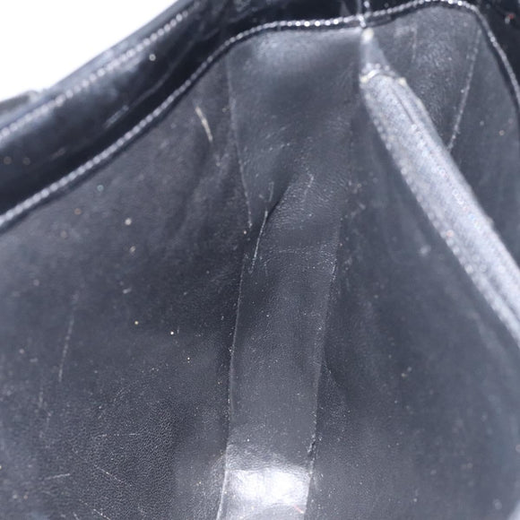 CHANEL Tote Bag Enamel Black Gold CC Auth bs27418