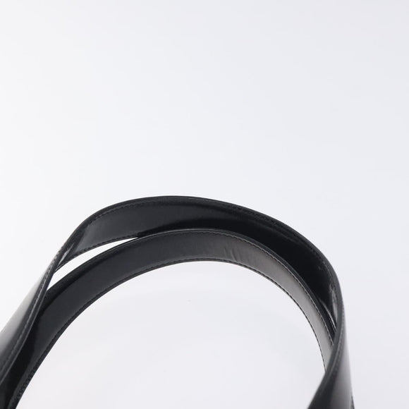 CHANEL Tote Bag Enamel Black Gold CC Auth bs27418