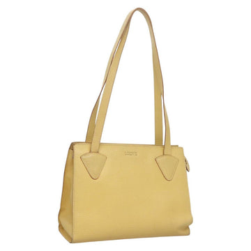 LOEWE Shoulder Bag Leather Yellow Silver Auth bs27421