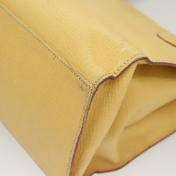 LOEWE Shoulder Bag Leather Yellow Silver Auth bs27421