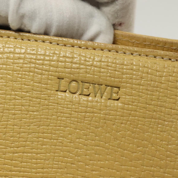 LOEWE Shoulder Bag Leather Yellow Silver Auth bs27421
