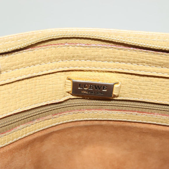 LOEWE Shoulder Bag Leather Yellow Silver Auth bs27421