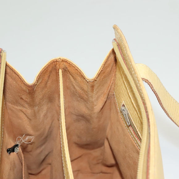 LOEWE Shoulder Bag Leather Yellow Silver Auth bs27421