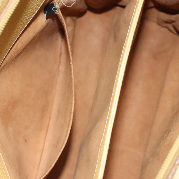 LOEWE Shoulder Bag Leather Yellow Silver Auth bs27421