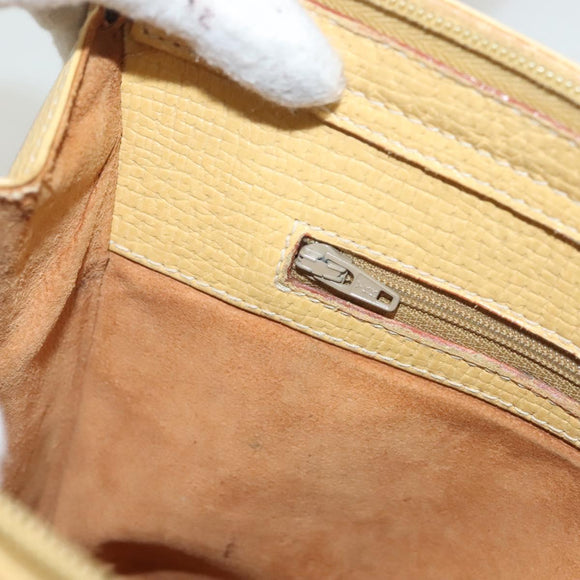 LOEWE Shoulder Bag Leather Yellow Silver Auth bs27421