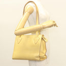 LOEWE Shoulder Bag Leather Yellow Silver Auth bs27421-25