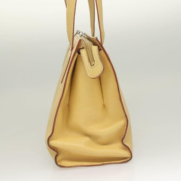 LOEWE Shoulder Bag Leather Yellow Silver Auth bs27421