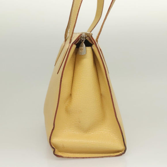 LOEWE Shoulder Bag Leather Yellow Silver Auth bs27421