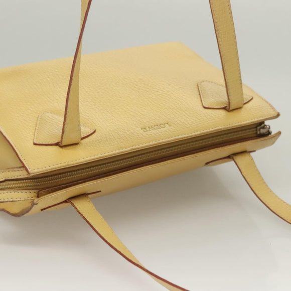 LOEWE Shoulder Bag Leather Yellow Silver Auth bs27421