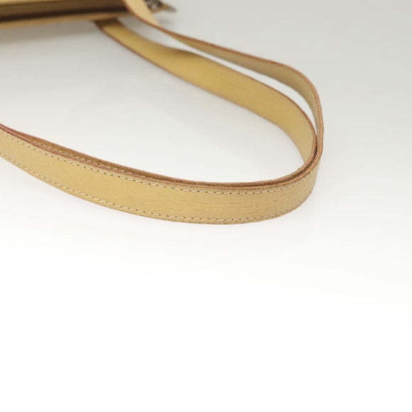 LOEWE Shoulder Bag Leather Yellow Silver Auth bs27421