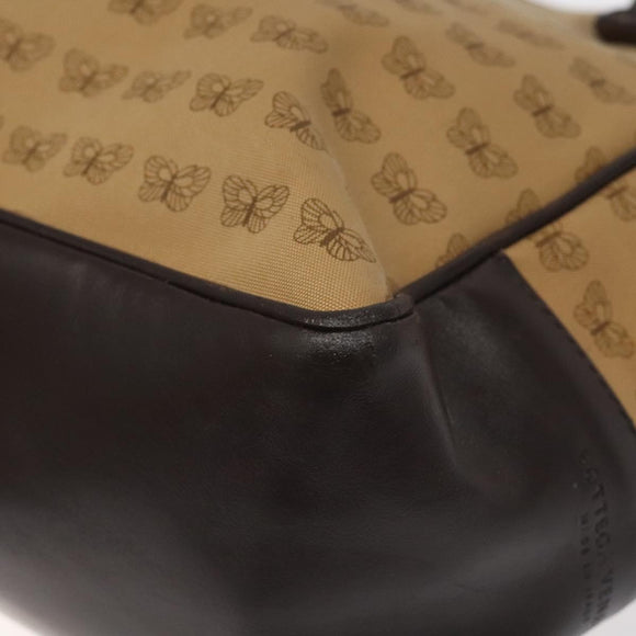 BOTTEGA VENETA Tote Bag Canvas Beige Gold Auth bs27425