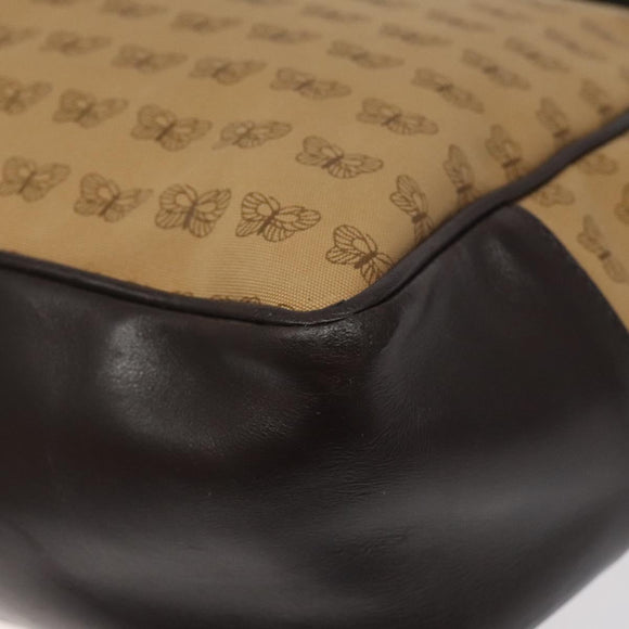 BOTTEGA VENETA Tote Bag Canvas Beige Gold Auth bs27425