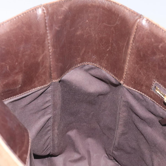 BOTTEGA VENETA Tote Bag Canvas Beige Gold Auth bs27425