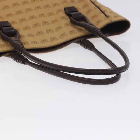 BOTTEGA VENETA Tote Bag Canvas Beige Gold Auth bs27425