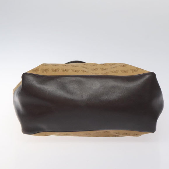 BOTTEGA VENETA Tote Bag Canvas Beige Gold Auth bs27425