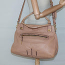 Chloe Hand Bag Leather 2way Pink Gold Auth bs27428-23