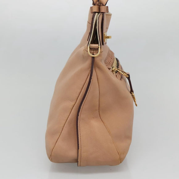 Chloe Hand Bag Leather 2way Pink Gold Auth bs27428