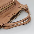 Chloe Hand Bag Leather 2way Pink Gold Auth bs27428-7