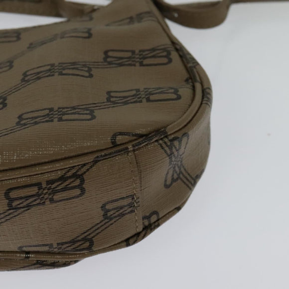 BALENCIAGA Chain Le Cagoule Mini Shoulder Bag Leather Beige Silver Auth bs27430