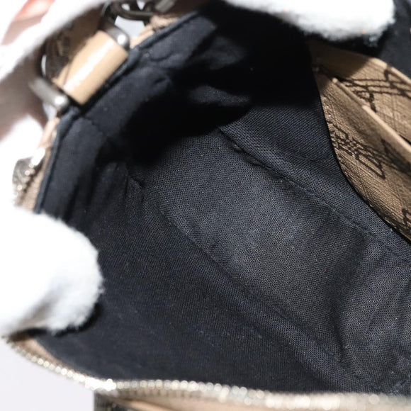 BALENCIAGA Chain Le Cagoule Mini Shoulder Bag Leather Beige Silver Auth bs27430