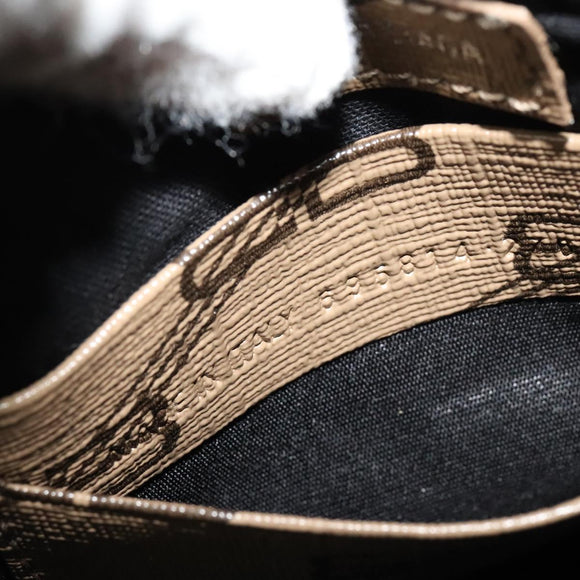 BALENCIAGA Chain Le Cagoule Mini Shoulder Bag Leather Beige Silver Auth bs27430