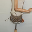 BALENCIAGA Chain Le Cagoule Mini Shoulder Bag Leather Beige Silver Auth bs27430-23