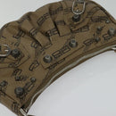 BALENCIAGA Chain Le Cagoule Mini Shoulder Bag Leather Beige Silver Auth bs27430-6