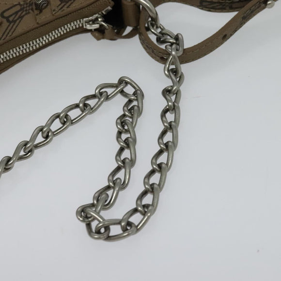 BALENCIAGA Chain Le Cagoule Mini Shoulder Bag Leather Beige Silver Auth bs27430