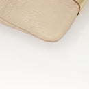 Jimmy Choo Chain Shoulder Bag Leather Beige Gold Auth bs27431-9