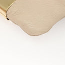 Jimmy Choo Chain Shoulder Bag Leather Beige Gold Auth bs27431-14