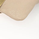 Jimmy Choo Chain Shoulder Bag Leather Beige Gold Auth bs27431-16