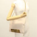 Jimmy Choo Chain Shoulder Bag Leather Beige Gold Auth bs27431-21