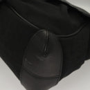 BVLGARI Logo Mania Shoulder Bag Leather Canvas Black Silver Auth bs27432-14