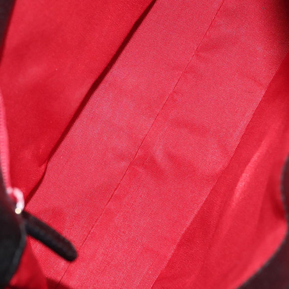 BVLGARI Logo Mania Shoulder Bag Leather Canvas Black Silver Auth bs27432