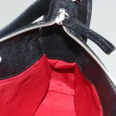 BVLGARI Logo Mania Shoulder Bag Leather Canvas Black Silver Auth bs27432-19