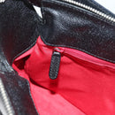 BVLGARI Logo Mania Shoulder Bag Leather Canvas Black Silver Auth bs27432-21