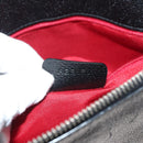 BVLGARI Logo Mania Shoulder Bag Leather Canvas Black Silver Auth bs27432-12