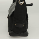 BVLGARI Logo Mania Shoulder Bag Leather Canvas Black Silver Auth bs27432-4