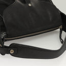 BVLGARI Logo Mania Shoulder Bag Leather Canvas Black Silver Auth bs27432-6