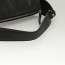 BVLGARI Logo Mania Shoulder Bag Leather Canvas Black Silver Auth bs27432-7