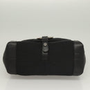 BVLGARI Logo Mania Shoulder Bag Leather Canvas Black Silver Auth bs27432-5