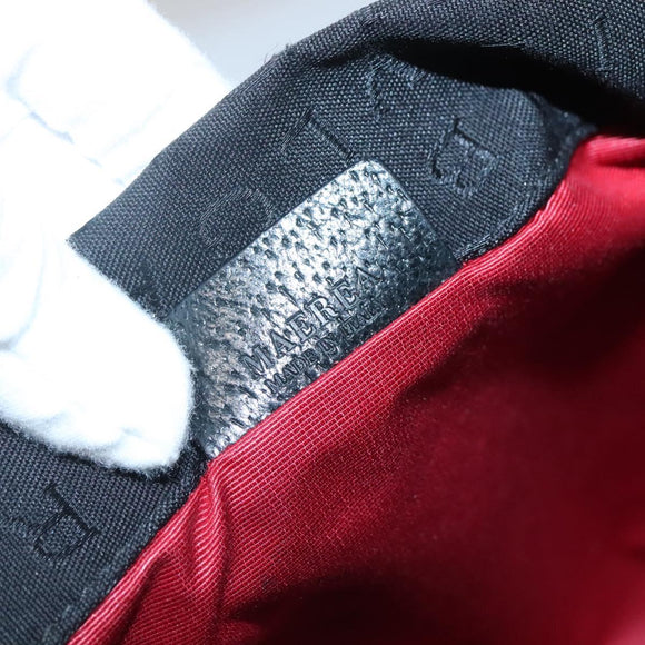 BVLGARI Logo Mania Tote Bag Canvas Black Silver Auth bs27433